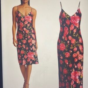 L’Agence Jodie Rose-print slip dress size M
